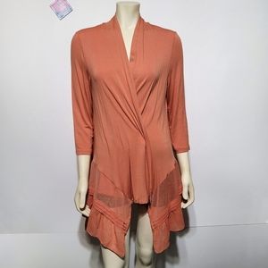 LOGO by Lori Goldstein Open Front Cardigan